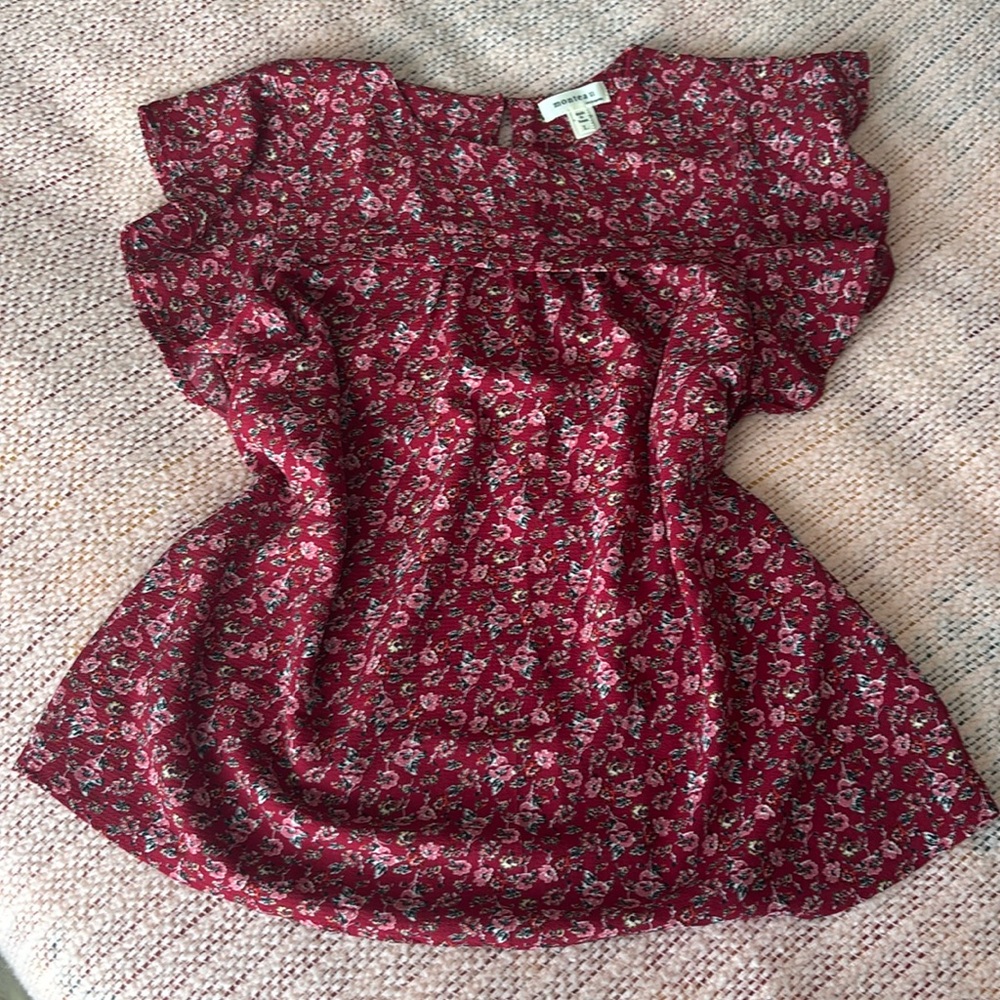 Red Floral Blouse